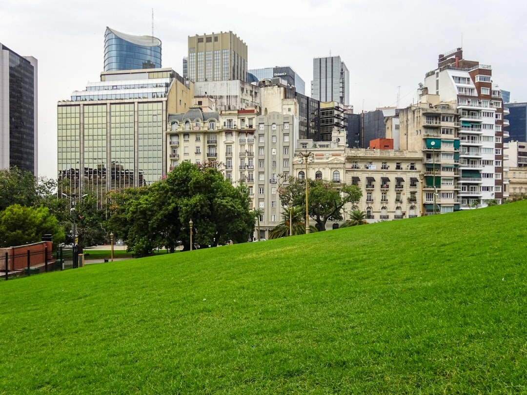 Skyline of Buenos Aires at dusk seen from the Río de la Plata