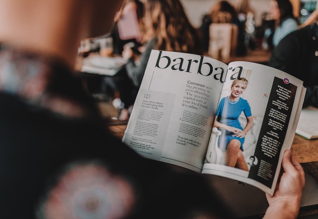 designer working on magazine